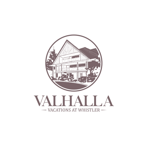 Sober design with the title 'Valhalla Vacations at Whistler Logo'