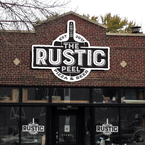 Pizza design with the title 'THE RUSTIC PELL'