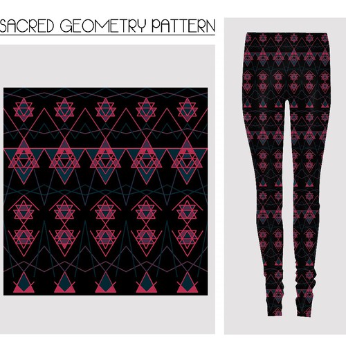 Leggings design with the title 'Sacred Geometry Pattern'