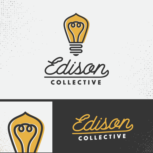 Gray and pink logo with the title 'Hip Logo for Edison Collective'