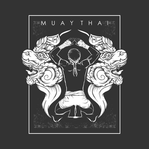 Ornamental design with the title 'Muay Thai Tees '
