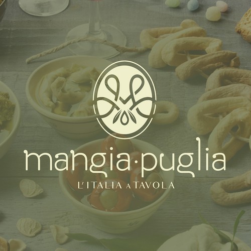 Italian cuisine logo with the title 'MangiaPuglia -  Italian company logo'