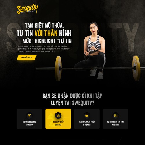 Personal trainer design with the title 'Sleek lading page for a gym chain.'
