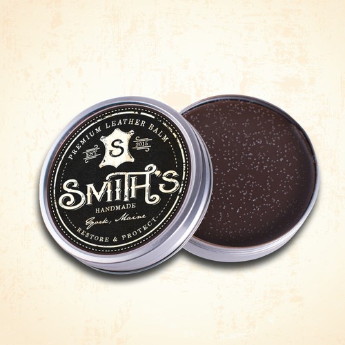 Leather design with the title 'Logo design for Smith's - Premium Leather Balm'