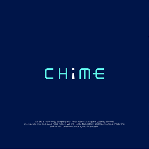 Neon logo with the title 'Chime Logo'