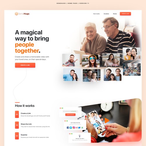 Redesigned website with the title 'Clean Video Sharing Web Redesign'