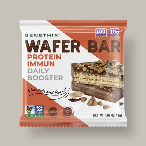 Dessert packaging with the title 'Genethix Wafer Bar Packaging'