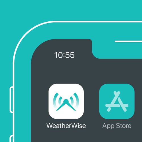 Radar design with the title 'Extreme weather report app logo'