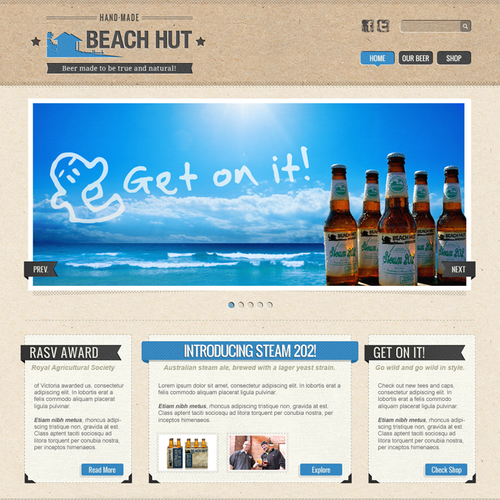 Fresh design with the title 'Beach Hut Brewery'
