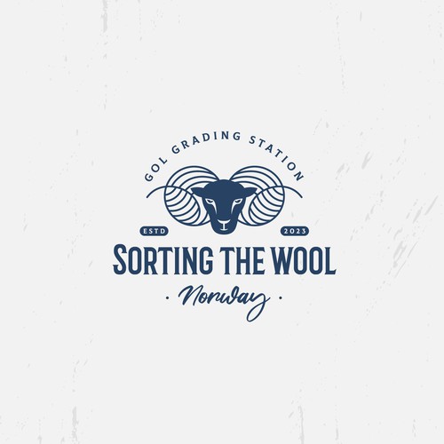 Wool design with the title 'Masculine sheep wool logo'