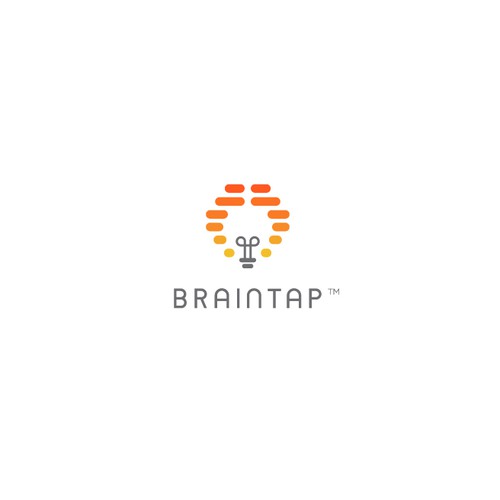 Light bulb logo with the title 'Brain Tap Logo'