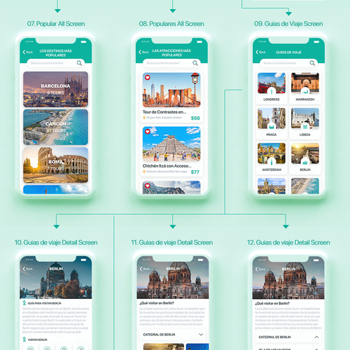 UX design with the title 'Travel App'