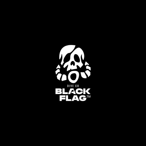 Diving design with the title 'Black Flag Dive Co, Logo Concept'