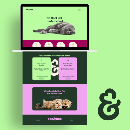 Funky design with the title 'Fun Cat Sitter Website'