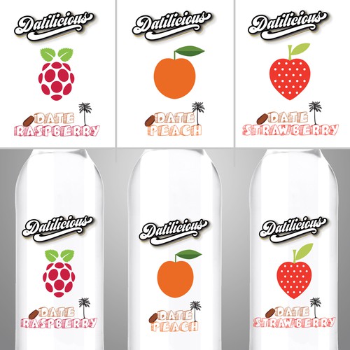 Raspberry design with the title 'Bottle label for a juice company'