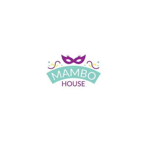 Accommodation logo with the title 'Logo concept for a Mardi Gras based Airbnb acommodation'