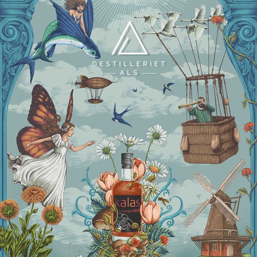 Bottle artwork with the title 'kalas poster'