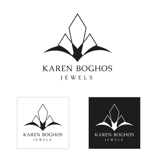 Necklace design with the title 'A precious flower for Karen Boghos'