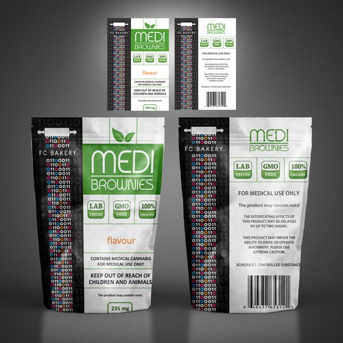 Retail label with the title 'Professional food label for an innovative bakery'