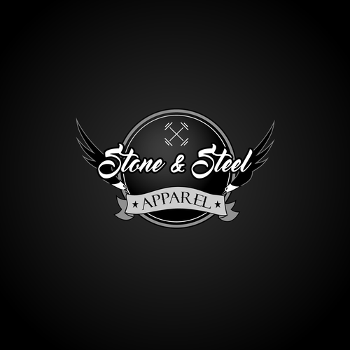 Weightlifting logo with the title 'Steel wings'