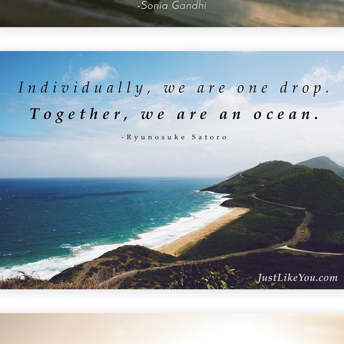 Inspiring design with the title 'Inspiring images for JustLikeYou, a communications website'