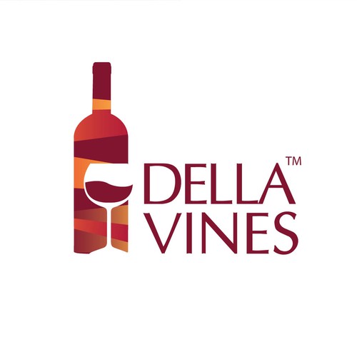Vineyard design with the title 'della vines'