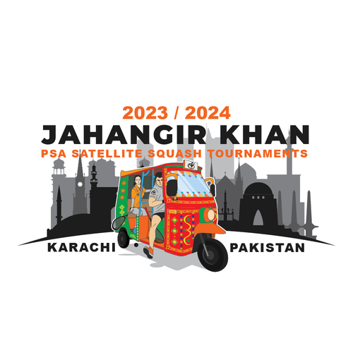 Silhouette artwork with the title 'Fun Rickshaw design'