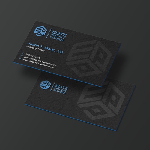 Name card design with the title 'Business card design for Elite practice partners'