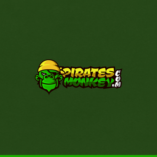 Web design logo with the title 'Pirates monkey'