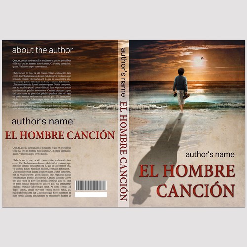 Story book cover with the title 'Book Cover for a unique novel EL HOMBRE CANCIÓN'