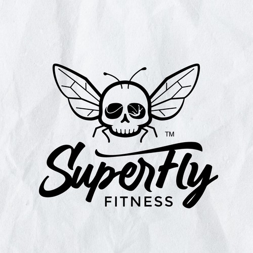 Sketchbook logo with the title 'Bold Funny & Iconic Fitness Logo'