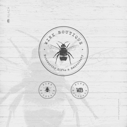 Gift design with the title 'Wink Boutique Buzzworthy Gifts & Embroidery'