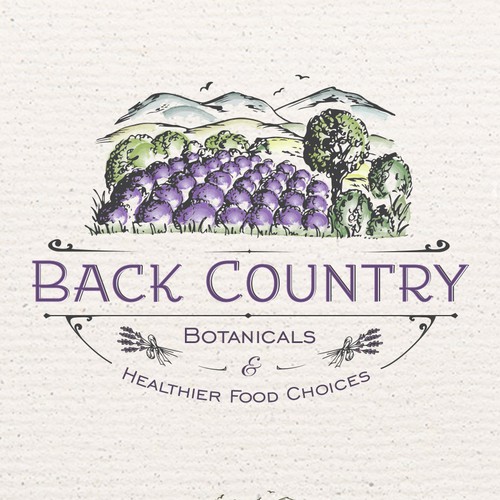 Lavender logo with the title 'Back Country Botanicals'