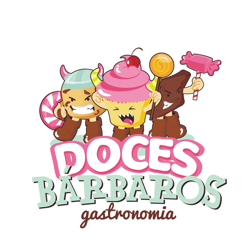 Catering design with the title 'Doces Bábaros gastronomia'