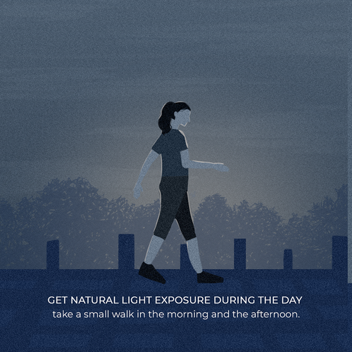 Night illustration with the title 'Illustration for Social Media about sleeping '
