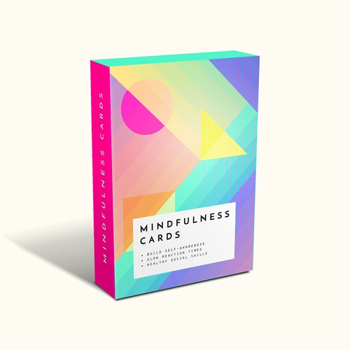 Bright packaging with the title 'Concept for Mindfulness Card Game'