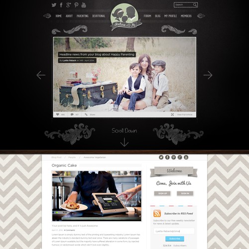 Intelligent design with the title 'Inspirational Parenting Website Vintage Vibe'