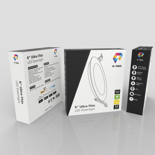 Lamp design with the title 'LED Downlight'