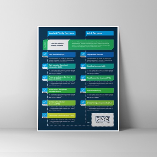 Handout design with the title 'Service Infographic Design'