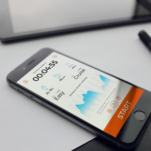 Graph design with the title 'Running/Cycling/Triathlon App'