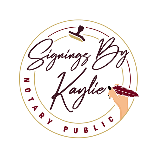 Stamp brand with the title 'Signings By Kaylie'