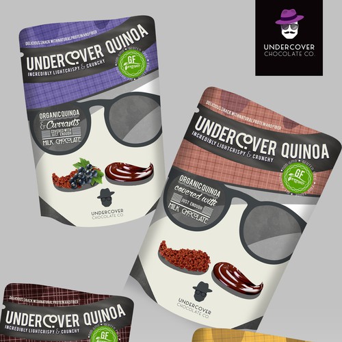 Organic packaging with the title 'Undercover chocolate'