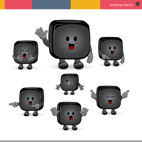 Cartoonish artwork with the title 'amazing marvin'