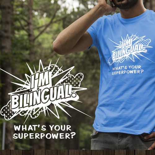 Kids' t-shirt with the title 'I'm bilingual'