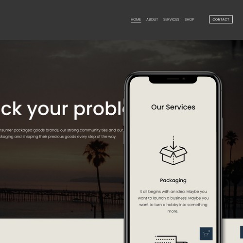 Shipping design with the title 'Packaging & Shipping Company'