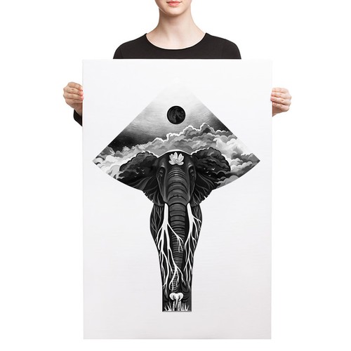 Black and white artwork with the title 'Canvas Wall Art'