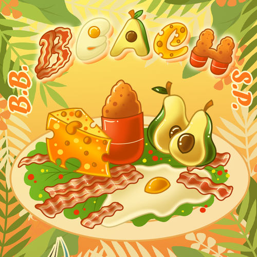 Summer illustration with the title 'Colorful menu design'