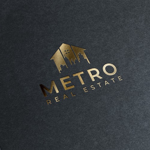 Metro design with the title 'real estate services logo'