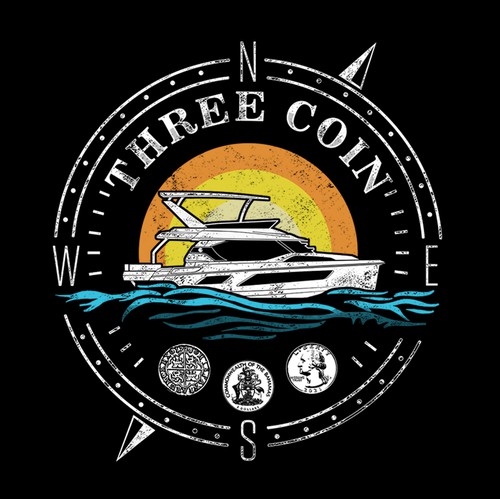 Fishing t-shirt with the title 'Three Coin'