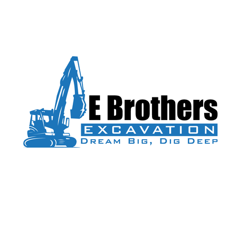 Earth mover logo with the title 'E Brothers Excavation'
